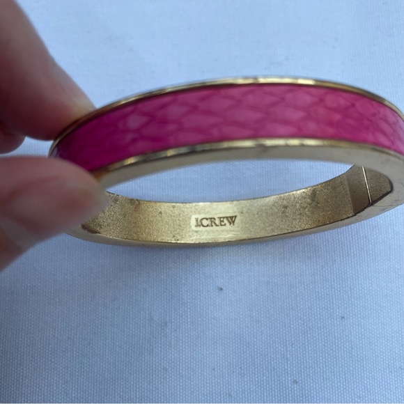 J. Crew Textured Pink Hinged Bangle - Picture 6 of 8